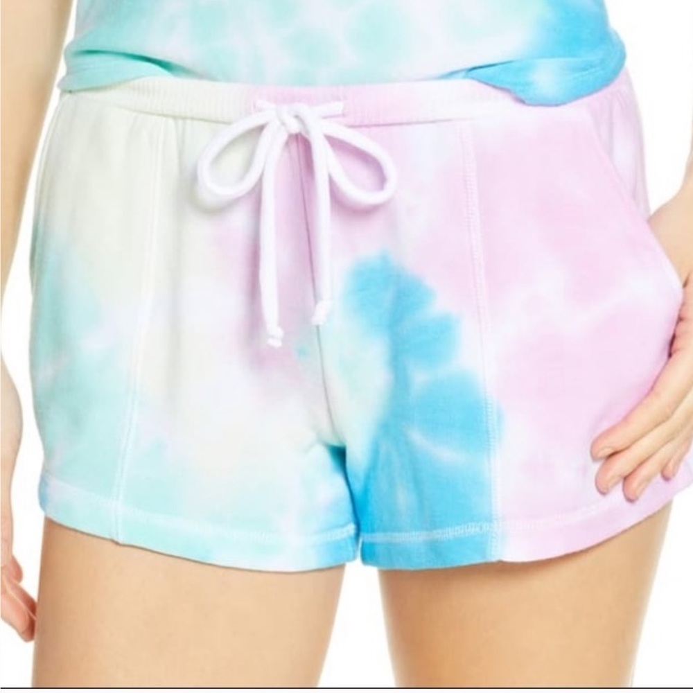 Womens Chaser tie dye cozy knit shorts small